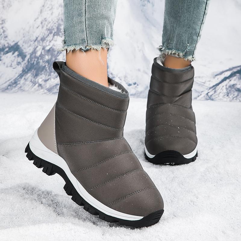 Ladies' Winter Fashionable Anti Slip Wear-resistant and Warm High Top Cotton Shoes with Added Fleece Outdoor Snow Boots