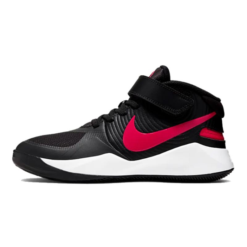 Nike Team Hustle D 9 FlyEase Mid Top Basketball Shoes Black Red Sneakers BV2952-061