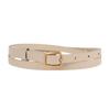 TOUVED Classic Slim Leather Belt - Cream