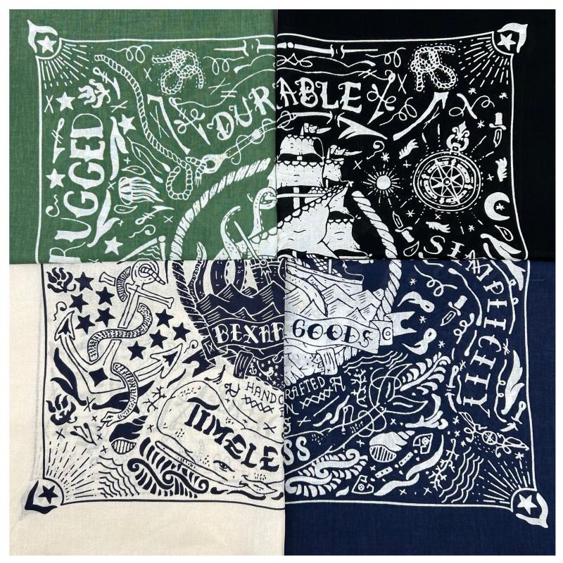 Морской принт Высококачественный хип-хоп хлопковый квадратный шарф Мужская бандана Шарф Повязка на голову Пейсли Подарки для мальчиков/девочек