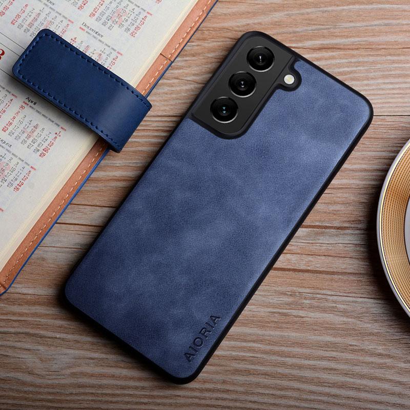 Кожаный чехол для Samsung Galaxy S22 S24 S21 Ultra Plus FE, простой шелковистый прочный чехол для Samsung S24, чехол Funda