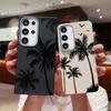Чехол для Samsung S25 Ultra S24 FE S23 S22 A16 A56 A36 A55 A15 A35 с рисунком кокосовой пальмы, из ТПУ с текстурой кожи, тонкий, противоударный, мягкий матовый чехол для телефона