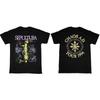 2026 SEPULTURA CHAOS A.D. Футболка с принтом TOUR 1994 Графическая Хлопок Унисекс Короткий рукав Мода Повседневный Винтаж Ретро Топы
