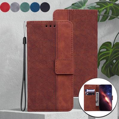 Чехол из геометрической тисненой кожи для Blackview A60/A60 Pro с подставкой, отделениями для карт, книжкой-чехлом для Blackview A80/A80 Pro
