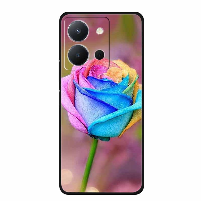 Чехол для телефона Vivo Y36 4G Задняя крышка 6.64" Ударопрочный Черный Силикон Мягкий Funda Для Vivo Y36 Чехол Coque Для VivoY36 Y 36
