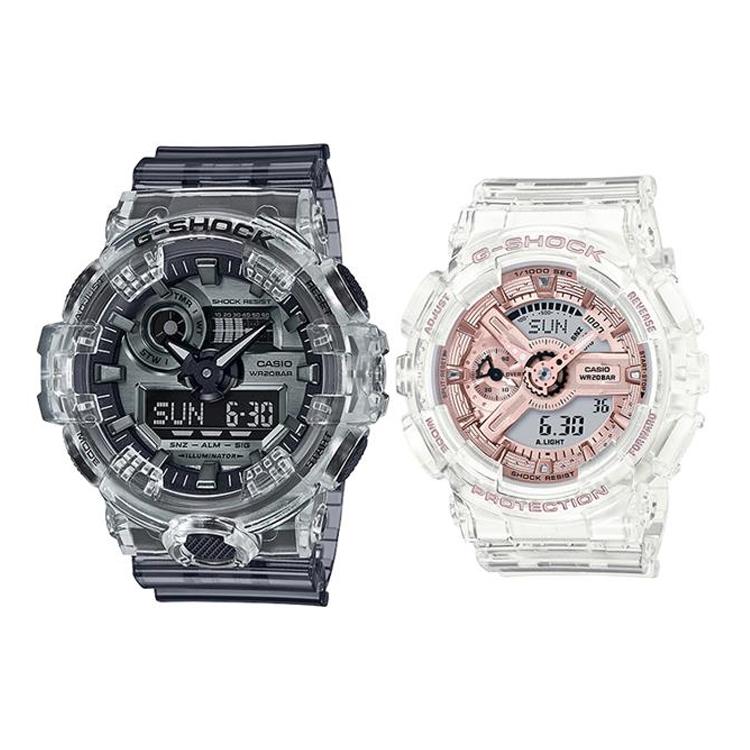 Casio Унисекс Серия парных часов Черные часы GA-700SK-1ADR+GMA-S110SR-7A