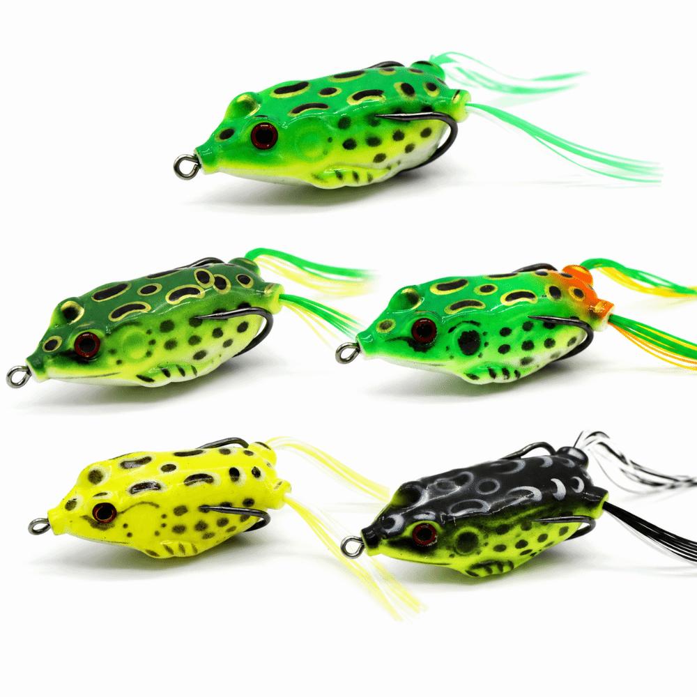 5PCS 5.5cm 12g Frog Crankbait Lures PVC Fishing Baits Durable Topwater Frog Lures  For Snakehead