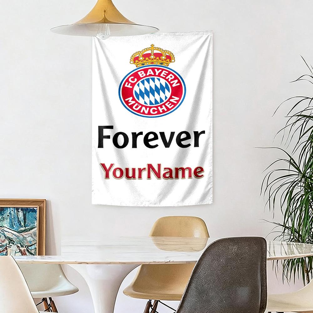 Fc Bayern Mnchen Custom Your Name Wall Decor Tapestry Art For Pet Memorial Birthdaywedding Party Backdrop Family Gift