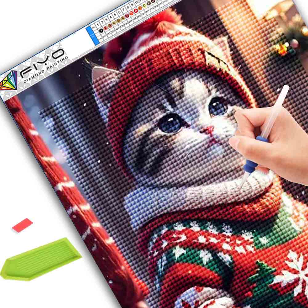 DIY полная круглая алмазная живопись вышивка крестиком 3D милый котенок животное сцена домашний деко художественное здание алмазная живопись 5d алмазная живопись