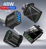 Быстрое 4-портовое USB-зарядное устройство QC3.0 со светящимся индикатором - Адаптер для мобильного телефона US/EU/UK