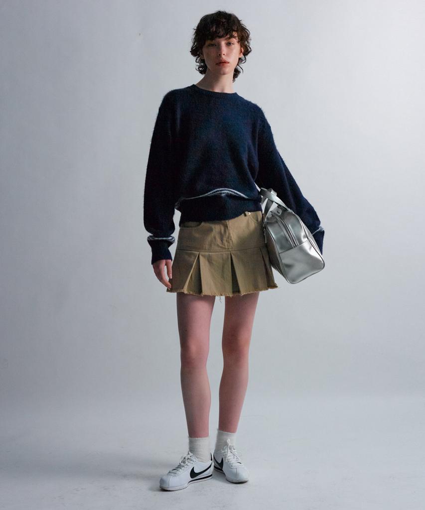 Moon Sun Essential_Mss Pleats Mini Skirt [Beige]