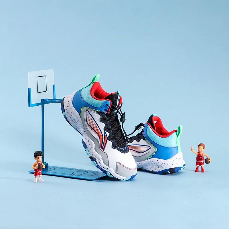 Li-Ning Детские баскетбольные кроссовки Pioneer Spirit I TD Cloud Low-Top Детские кроссовки Standard-White Coin-Gray YKBR050-57
