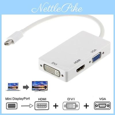 Мини DisplayPort к HDMI DVI VGA 3-в-1 адаптер с чипсетом для Macbook Pro Air для настройки нескольких мониторов