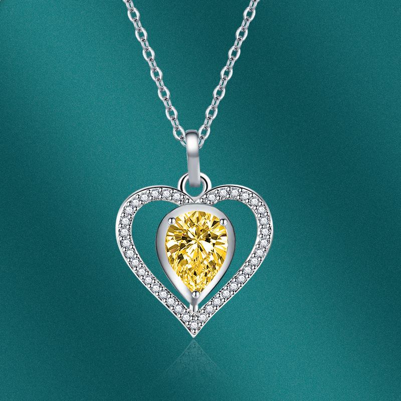 BELLA BOX Ожерелье с подвеской в ​​форме сердца, модные ювелирные изделия для свадьбы и помолвки, многоцветные