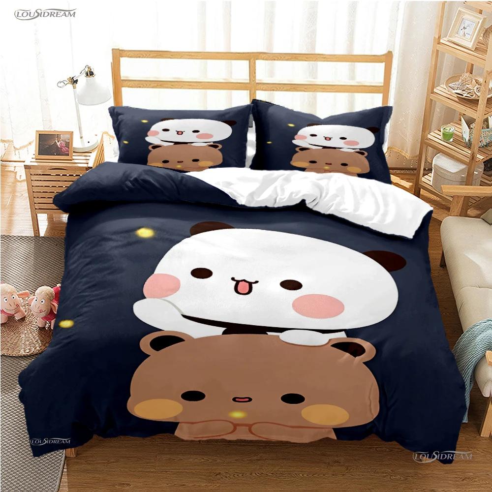 Милый Bubu Dudu мультяшный медведь панда пододеяльник кавайный комплект постельного белья мягкий пододеяльник и наволочки односпальные/двуспальные/королевские/королевские детские