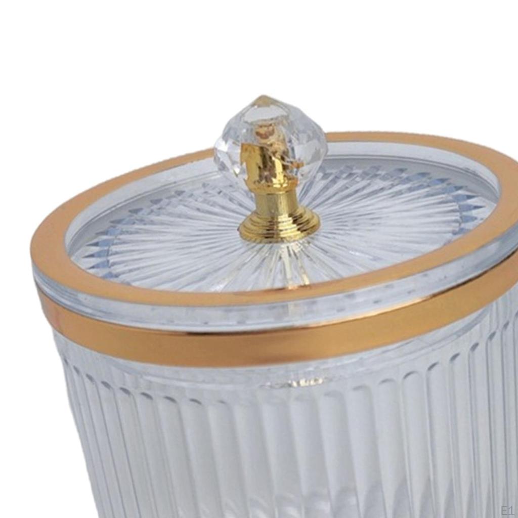 Bathroom Qtip Dispenser Container with Lid Dustproof Makeup Pads for Countertop