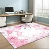 Cute Pink Ballerina Golden Star Print Large Area Rug Soft Flannel Non Slip Floor Carpet for Nursery Playroom Sweet Bedroom Decor