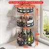 1pc 1/2/3 Layers Round/Square 360° Rotation Toiletry& Spice Rack Organizer with Adjustable Spacing, Suitable For Kitchen &bathroom Accessories.