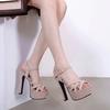 Woman Square Heel Sandals Open Toe High Heels Platform Sandals Shoes Woman High Heel  Sapatos Feminino 2025