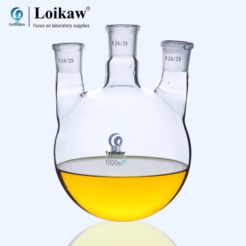 Leigu High Borosilicate Glass Three-Neck Round Bottom Flask
