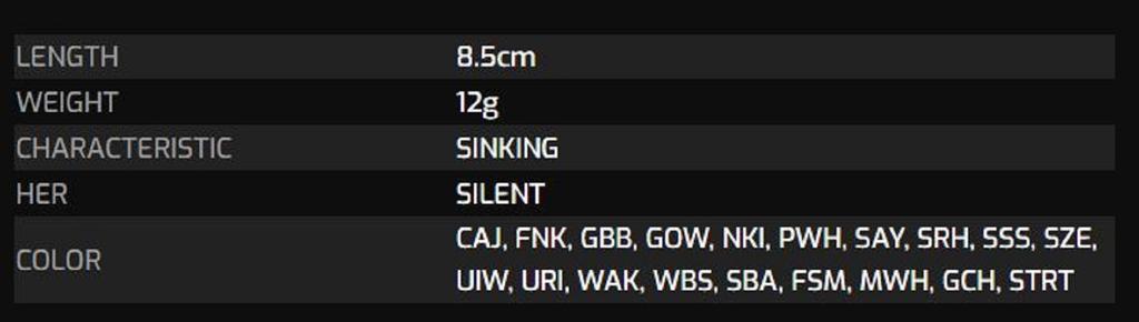 Jackson Artist FR 85HW Sinking Minnow Lure FSM (6934)