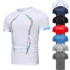 Летняя спортивная одежда, дышащая футболка для спортзала, мужская быстросохнущая футболка для бега, мужские тренировочные футболки, топы для фитнеса, беговая футболка