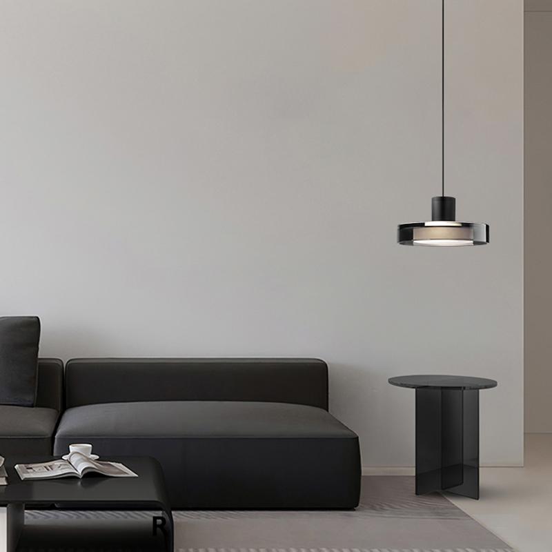 Итальянская медная простая маленькая люстра для спальни, прикроватная подвесная лампа, скандинавский дизайнерский креативный стеклянный обеденный бар, подвесной светильник