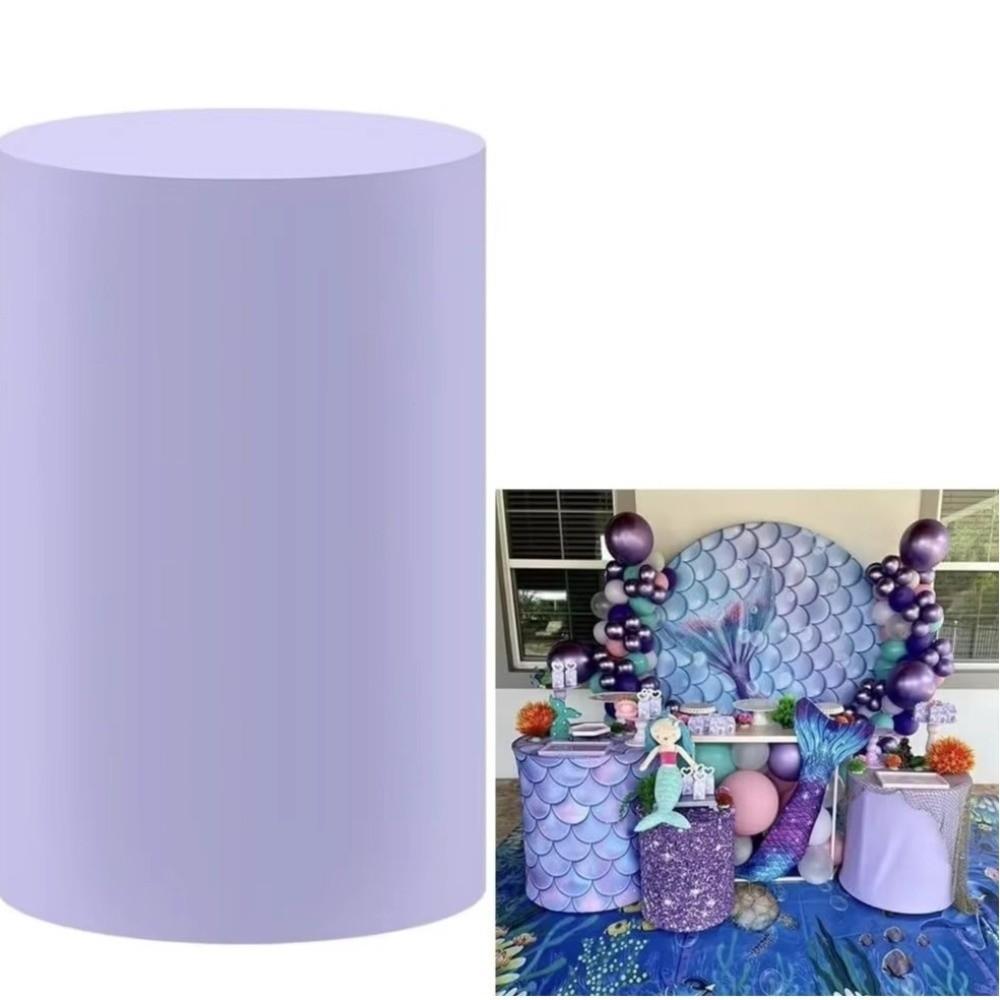 Polyester Desserts Tablecloth Reusable Party Wedding Decor DIY Cylinder Cover  Cake Column Backdrop