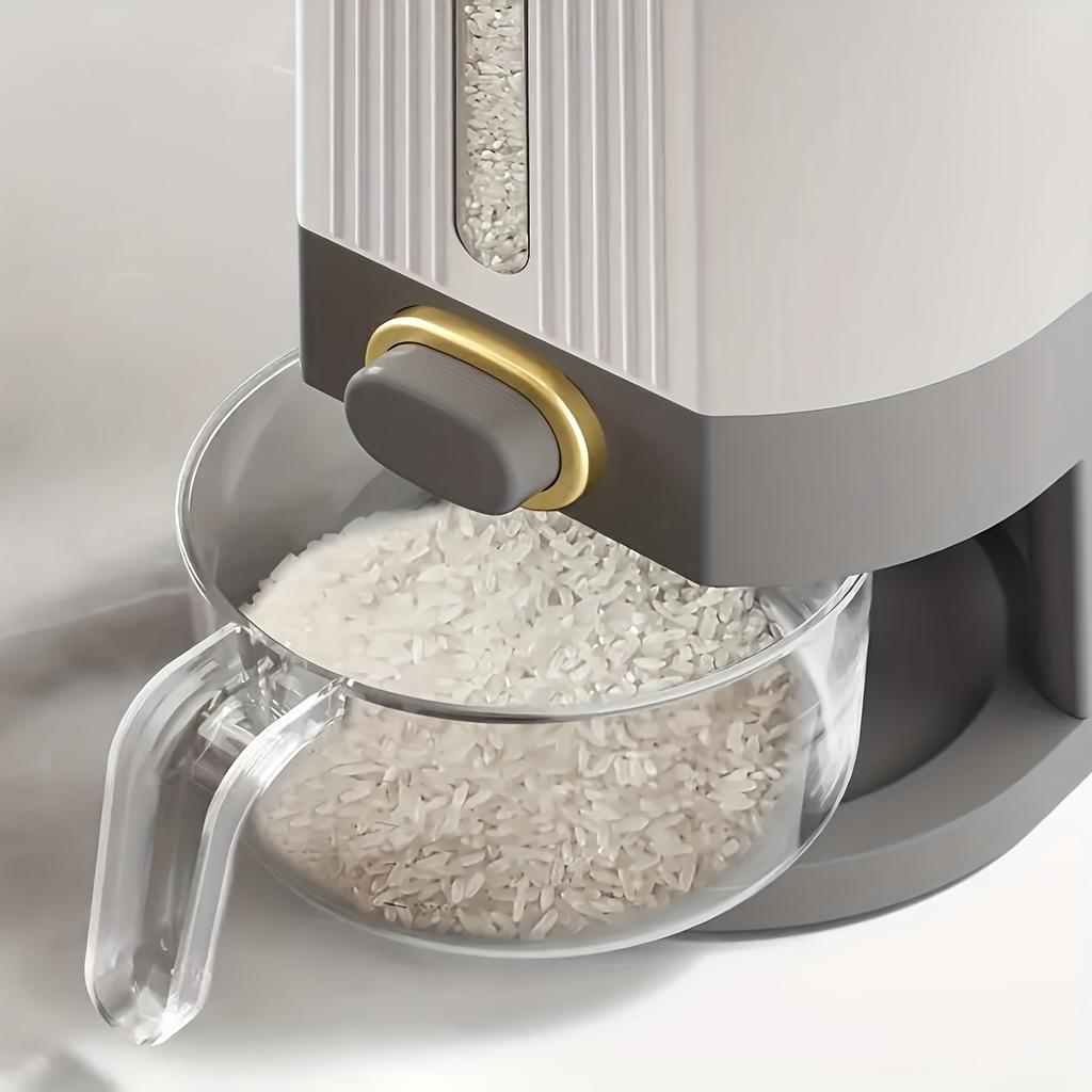 Ведро для риса большой емкости с мерным стаканом, герметичный дозатор риса, влагостойкий контейнер для хранения хлопьев для домашней кухни