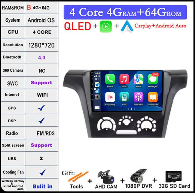 9-дюймовый экран для Mitsubishi Outlander 1 2002-2008 Android 14 автомобильный радиоприемник мультимедийный проигрыватель 4G GPS WIFI IPS сенсорный экран DSP стерео