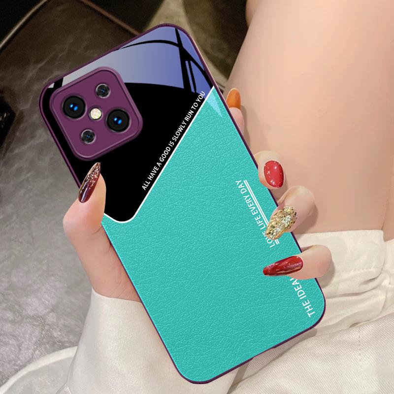 Кожаный элемент в сетку для Oppo Find X5 X8 Pro X3 Lite A72 58 73 54S F11 79 Reno 6 4Z 5G Nord N200 Закаленное стекло Чехол для телефона