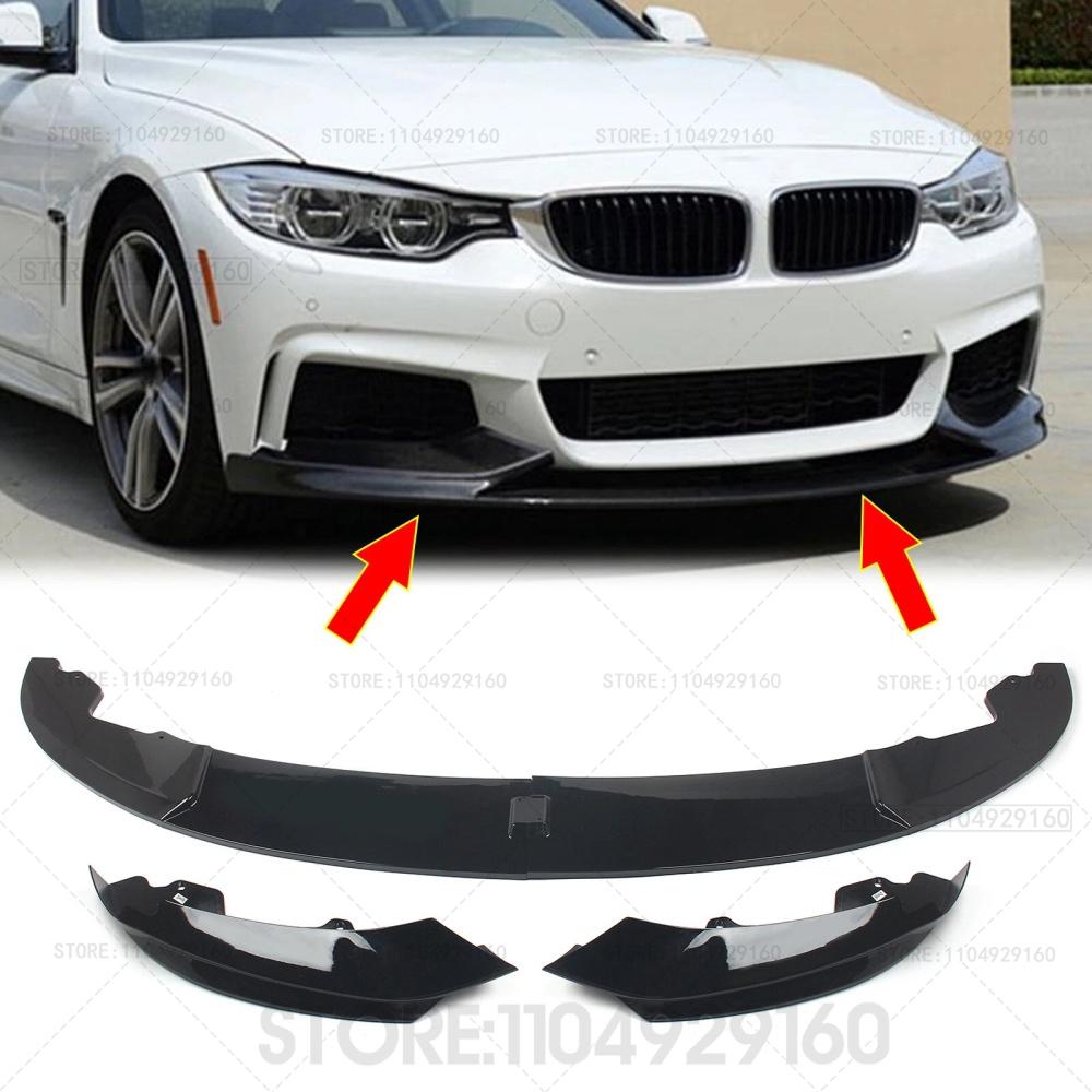 For BMW 4 Series F32 F33 F36 435i M Sport 2014-2020 Front Bumper Spoiler Lip Carbon Fiber Look Lower Side Splitter Blade Cover
