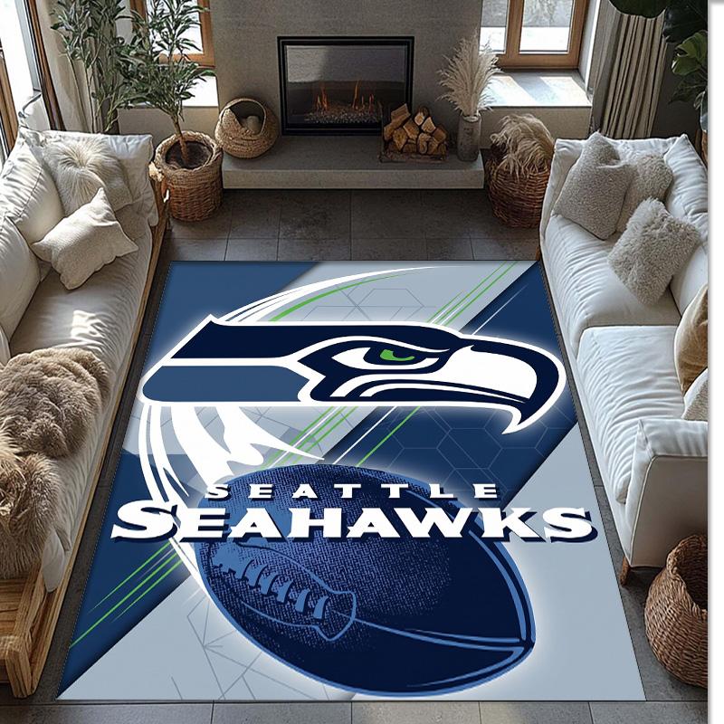 Seattle Seahawks Crystal Velvet Carpet Soft Anti?Slip Floor Mat Comfortable Home Living Room Bedroom Decor Rug