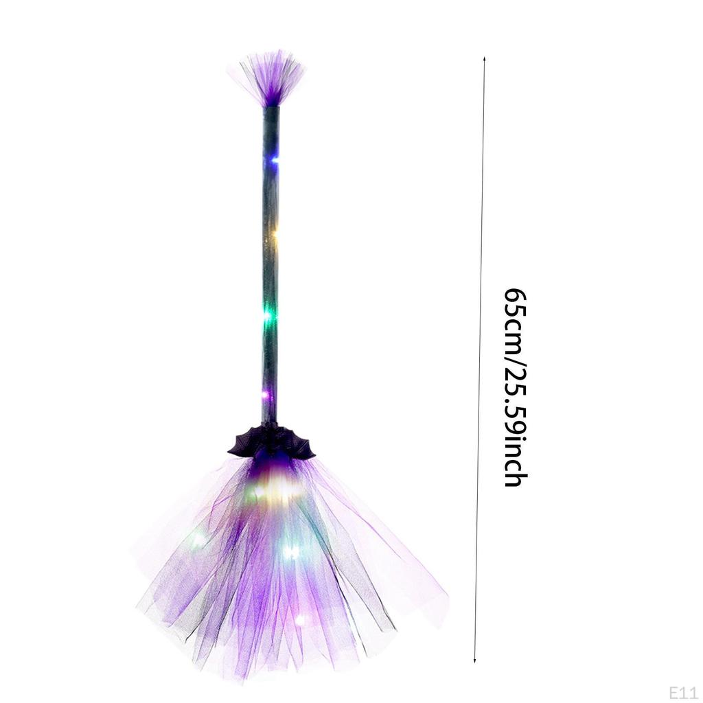 Светодиодная метла на Хэллоуин, украшение для метлы, декоративный аксессуар для костюма, реквизит для косплея