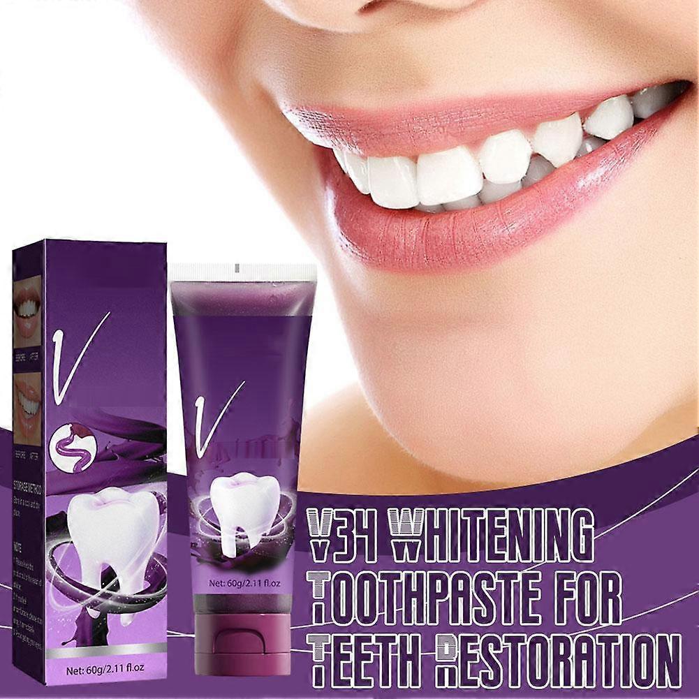 V 34 Color Corrector Purple Toothpaste Teeth Remove Plaque Fresh-Breath