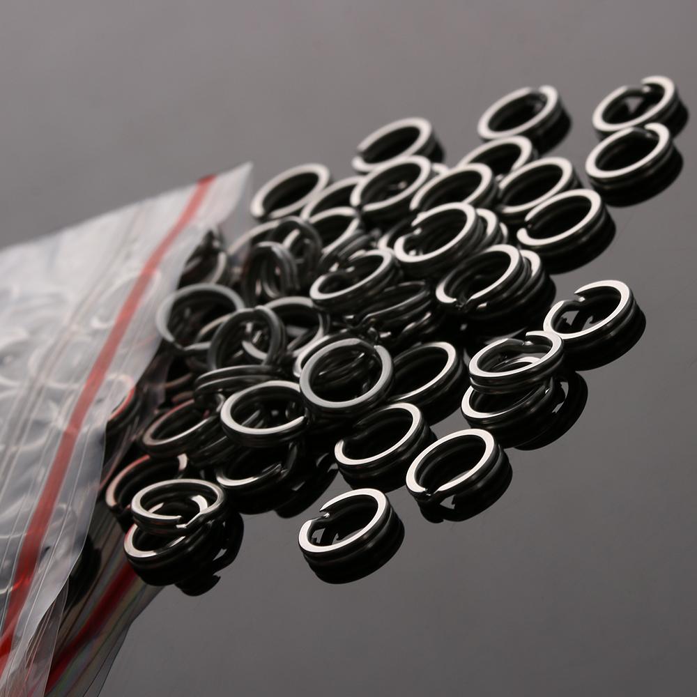 100PCS Lot Durable High Quality Stainless Steel Swivel Snap Fish Connector Fishing Split Rings