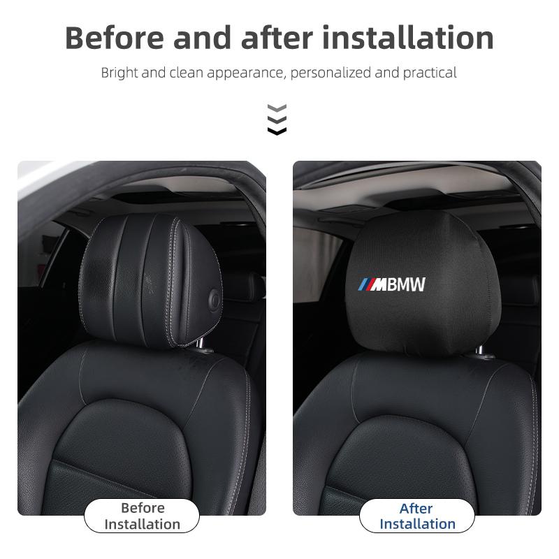 2025 Hot Car Headrest Cover Elastic Dust Cover Front Seat Headrest Protective Cover Car Interiors For BMW E30 E34 E36 E39 E46 E5