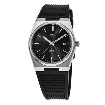 T-Classic PRX каучуковый ремешок черный циферблат кварцевые часы T137.410.17.051.00 100M мужские часы