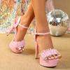 Rhinestone Sandals Clear High Heel 13CM15cm Stiletto Heel Summer Waterproof Platform LFD-8661-A63