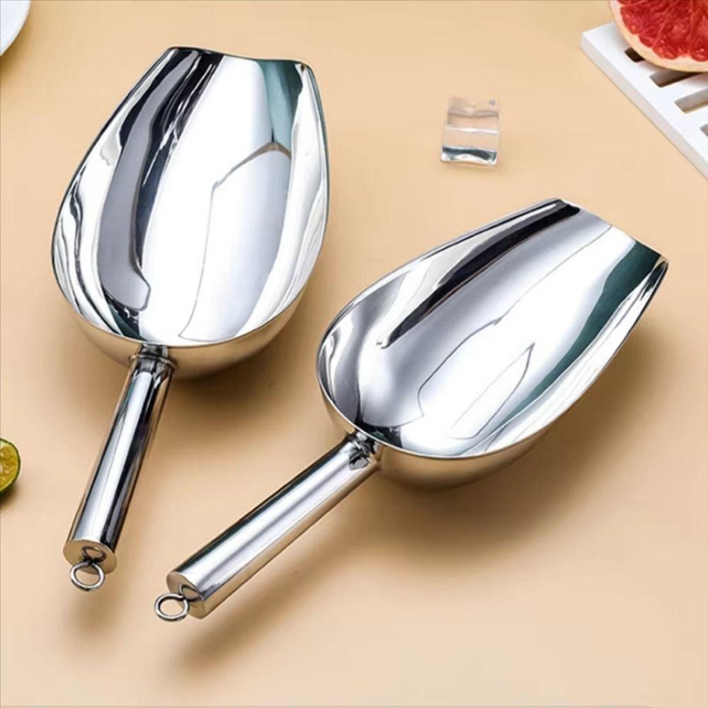 8/9/10/11/12in Stainless Steel Ice Shovel Heavy Duty Beans Shovel Dry Goods Shovel  Kitchen Utensil