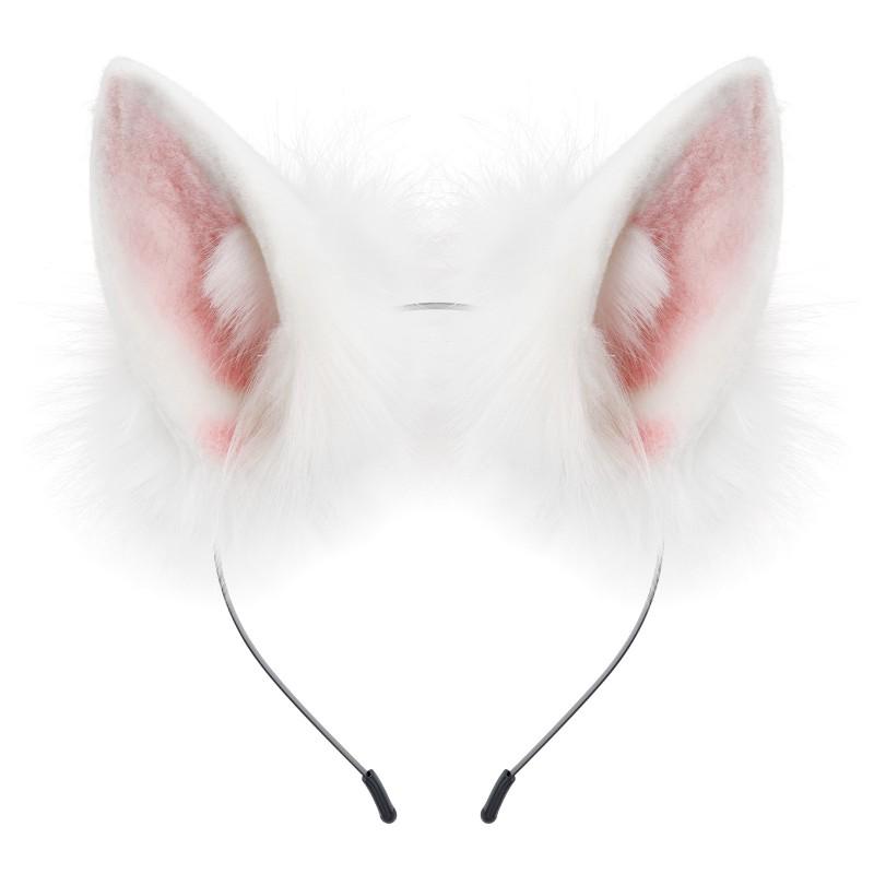 Handmade Plush Fox Cat Ears Headband Cosplay Costume Accessory Anime Roleplay Unisex