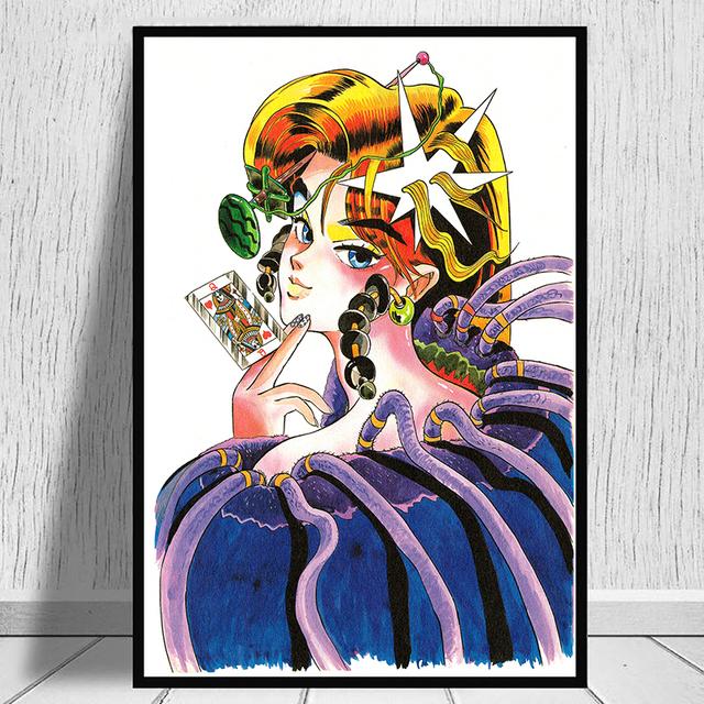 JoJo S Bizarre Adventure Плакат Манга Иллюстрация Отаку Спальня Домашний Декор Горячий японский аниме Мультфильм Роль Холст Картина Подарок