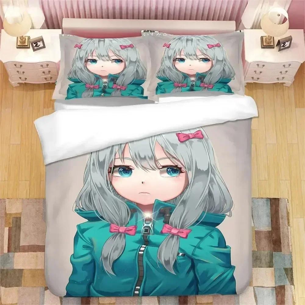 3D Anime Girl Izumi Sagiri Bedding Set Duvet Cover Sheet Printed Bed Set Pillowcase Bed Full Queen King Size Comforter Bedroom