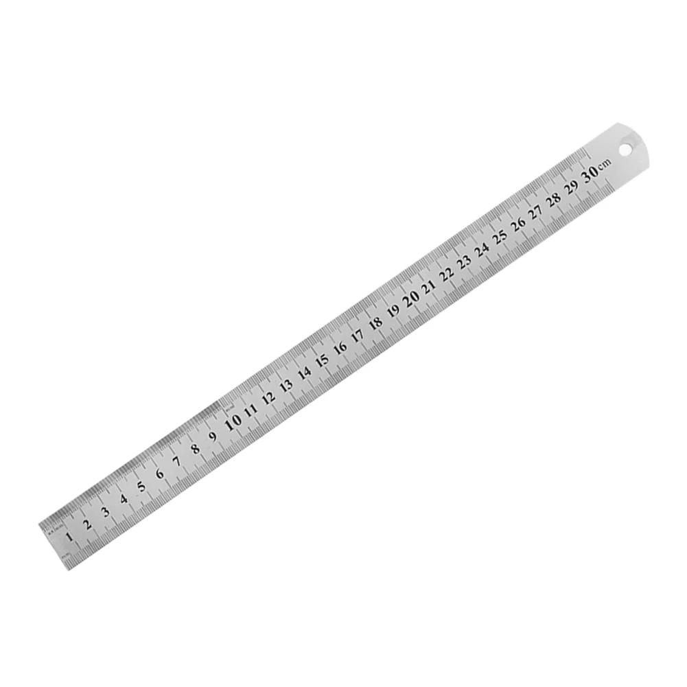 Double Sided Metal Scale Stainless Steel Straight Ruler Measuring Tool Stationery Drafting Accessory School Office Supplies