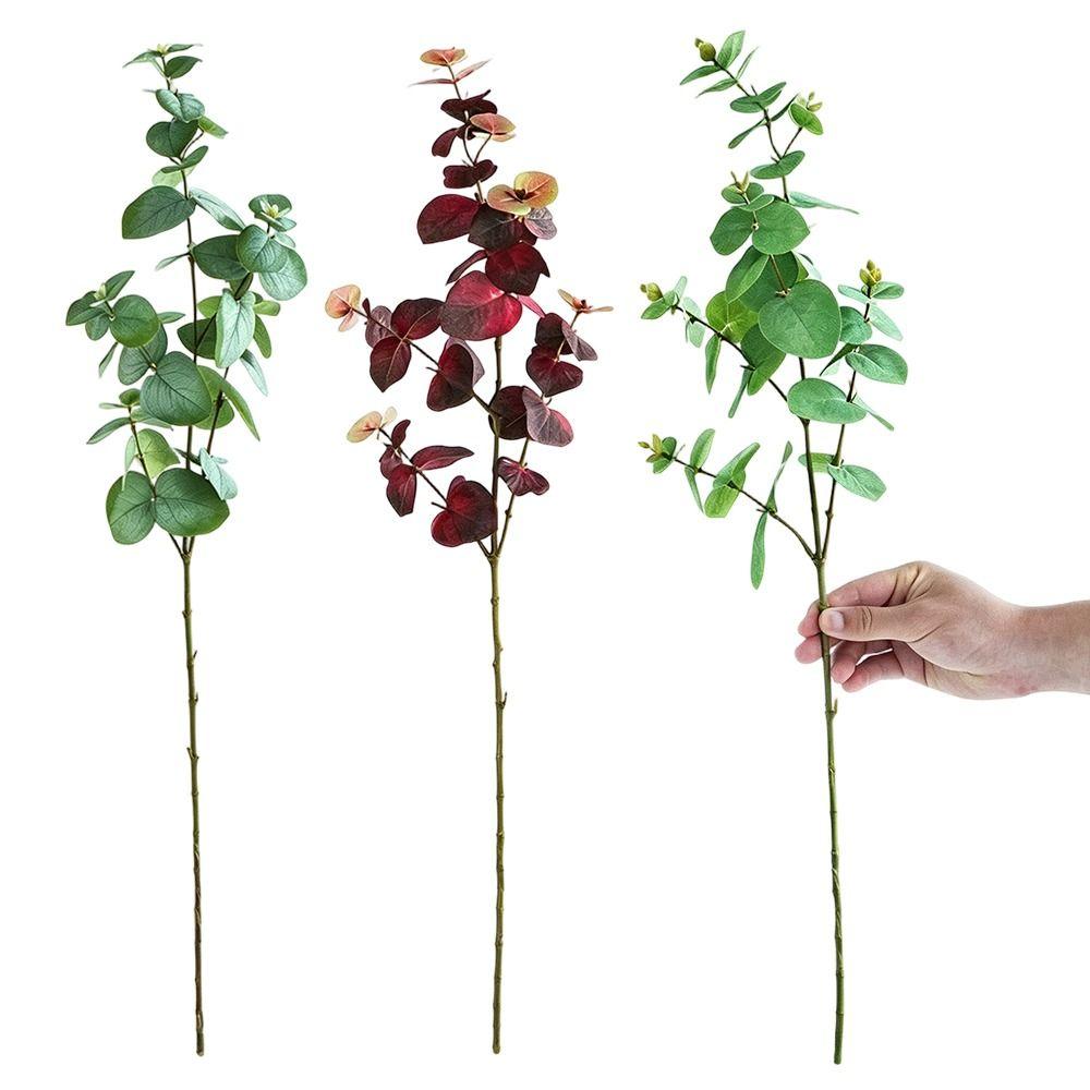 1Pcs Green Fake Leaf Branch 75cm Decorative Fake Plants Artificial Eucalyptus Leaf for Party Decor