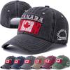 New Unisex Washed Cotton Vintage Baseball Cap High-Quality CANADA Flag Embroidery Pattern Outdoor Sports Hat For Men And Women