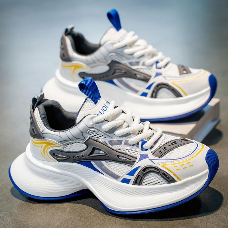 Новая Мода Мужские Четыре Сезона Удобные Ботинки на Толстой Подошве Студенты Мальчики Тренд Мягкая Подошва Дышащие Повседневные Кроссовки для Бега