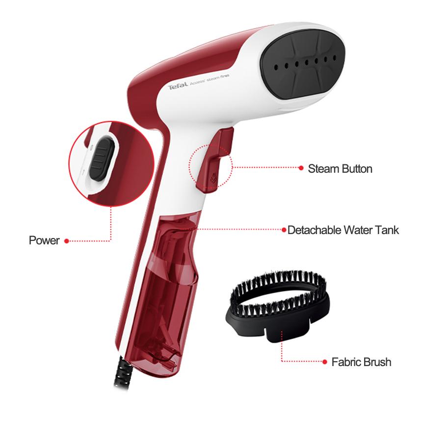 Tefal DT6132 ПЕРВЫЙ РУЧНОЙ ОТпариватель ACCESS STEAM Портативный мощный отпариватель для одежды с щеткой для ткани 1300 Вт