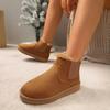 Женские бархатные теплые зимние ботинки большого размера в европейском и американском стиле, с закрытой стопой, с круглым носком, модные ботинки, помощь эластичная ткань