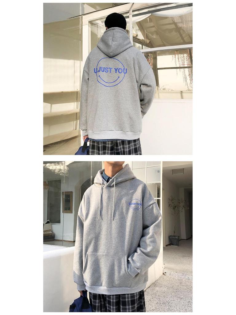 2022 Мужская модная бархатная толстовка с капюшоном в гонконгском стиле - осень/зима, большой размер, унисекс